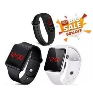 Digital Watch Combo (Pack of 3) BUY 1 GET 2 FREE – Most Selling Latest Trending Men and Women watches Best Quality smart Watch Classy Digital Watch Wrist Watch Sports Watch LED Band for Kids, Boys and Girls