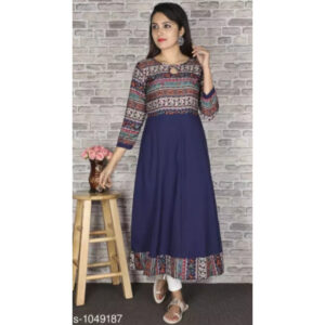 Women’s Printed Crepe Anarkali Kurti