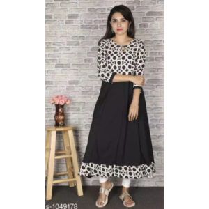 Women’s Printed Crepe Anarkali Kurti