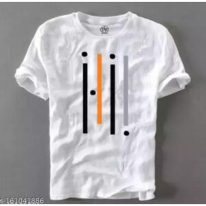 Polycotton White Short Sleeves Striped Tshirts